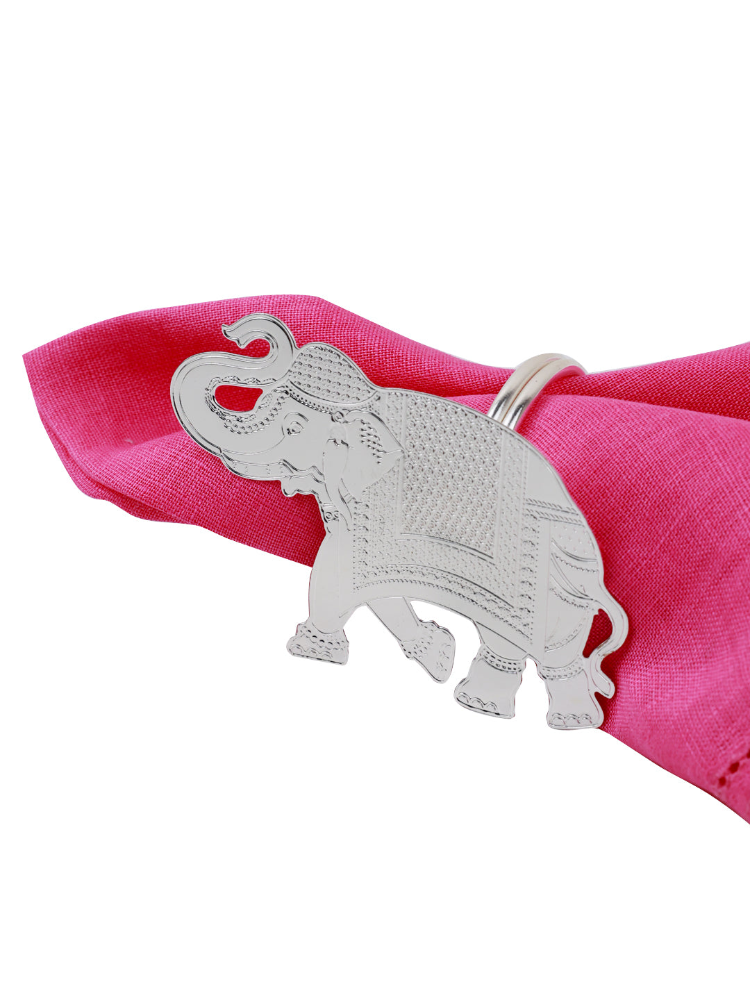 Gilded Heritage Elephant Napkin Ring Set of 4