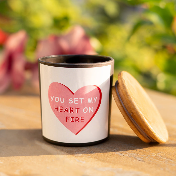 You Set My Heart on Fire' Romantic Candle | Eternal Love Candle