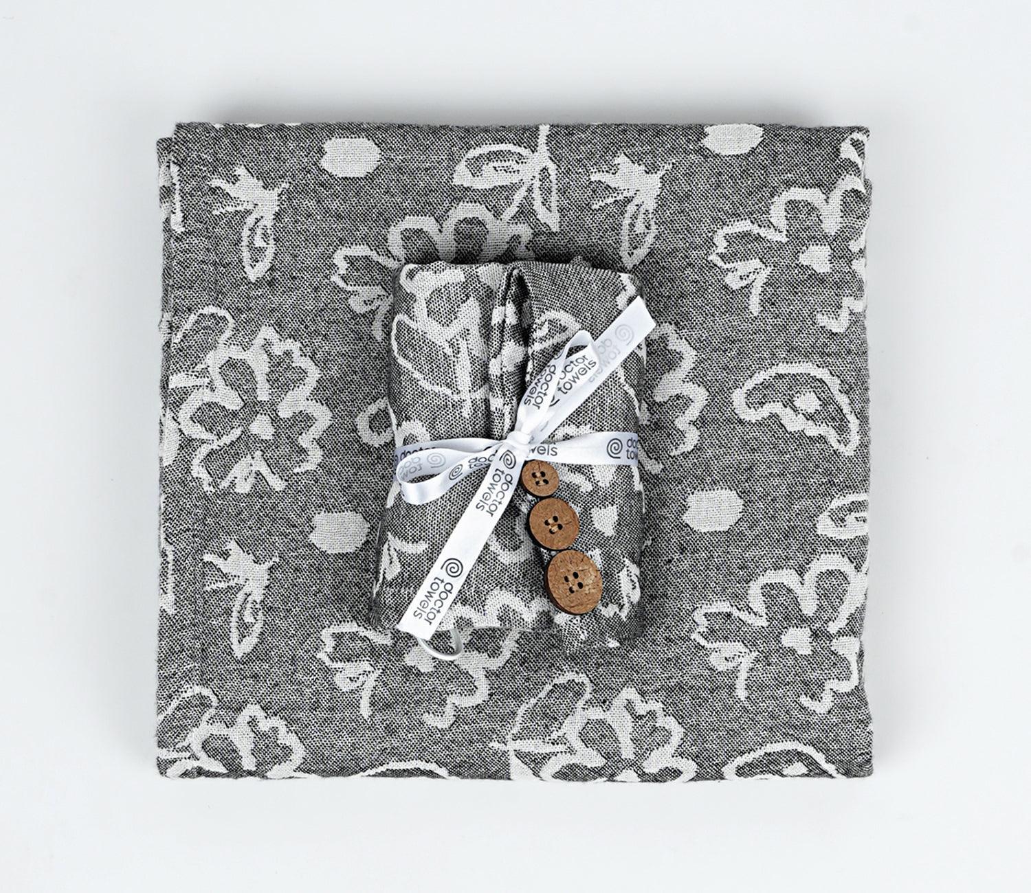 Banana Floral Bath Towel + Hair Towel Combo Assorted Pack of 2