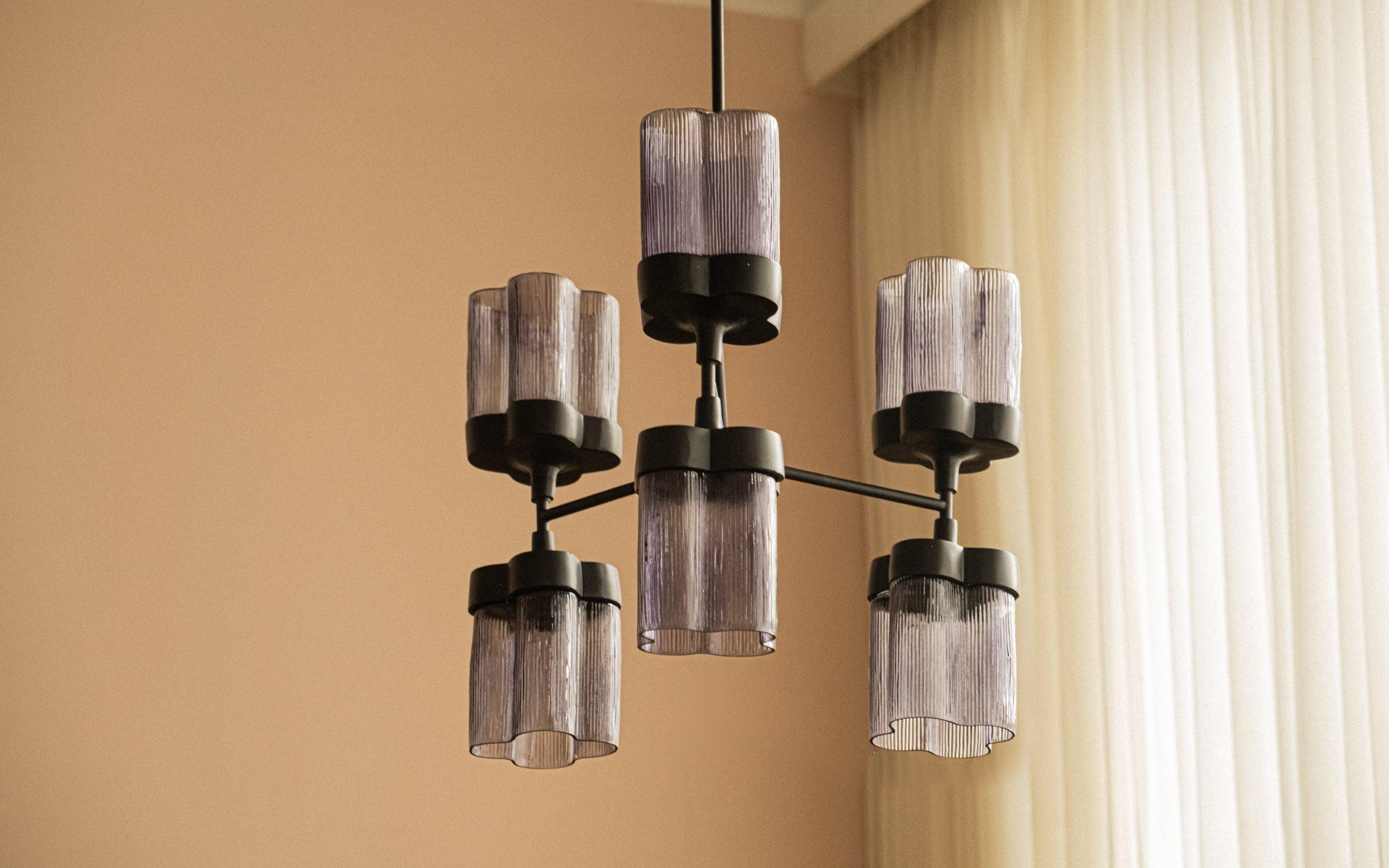 Furrow Chandelier | Mild Steel and Glass