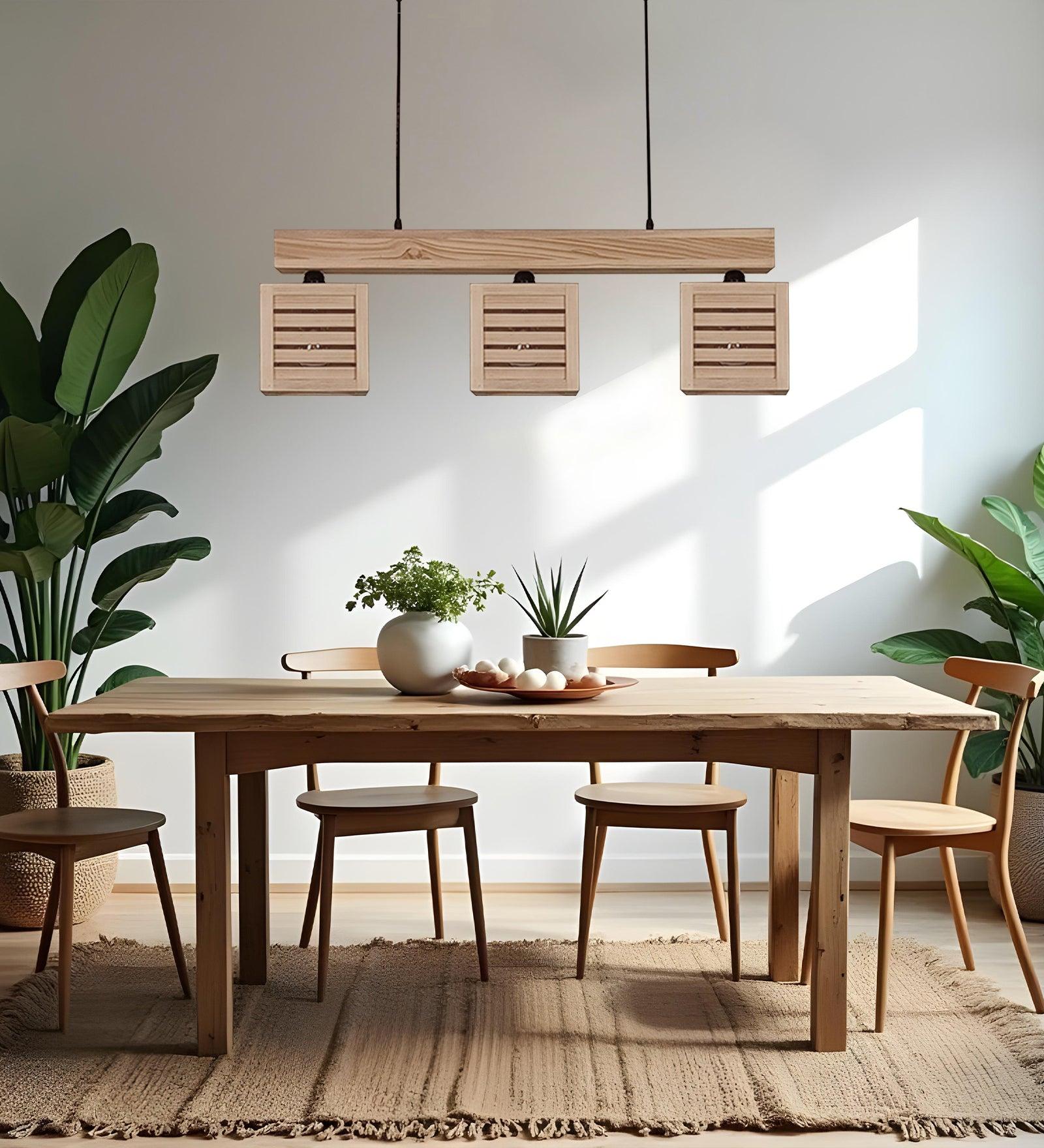 Lyon Wooden 3-Light Pendant Lamp | Trio Hanging Lamps