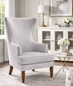 Elysian Velvet Wingback Accent Chair