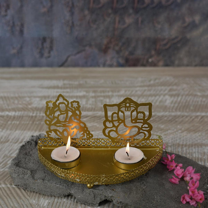 Roshni Lakshmi Ganesh Tealight Candle Holder