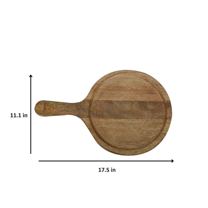 Aachman Wooden Platter with Handle 17.5 inches