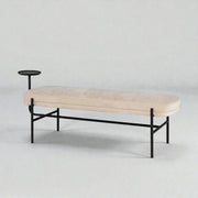 Arveth Metal Finish With Fabric Upholstery Bench