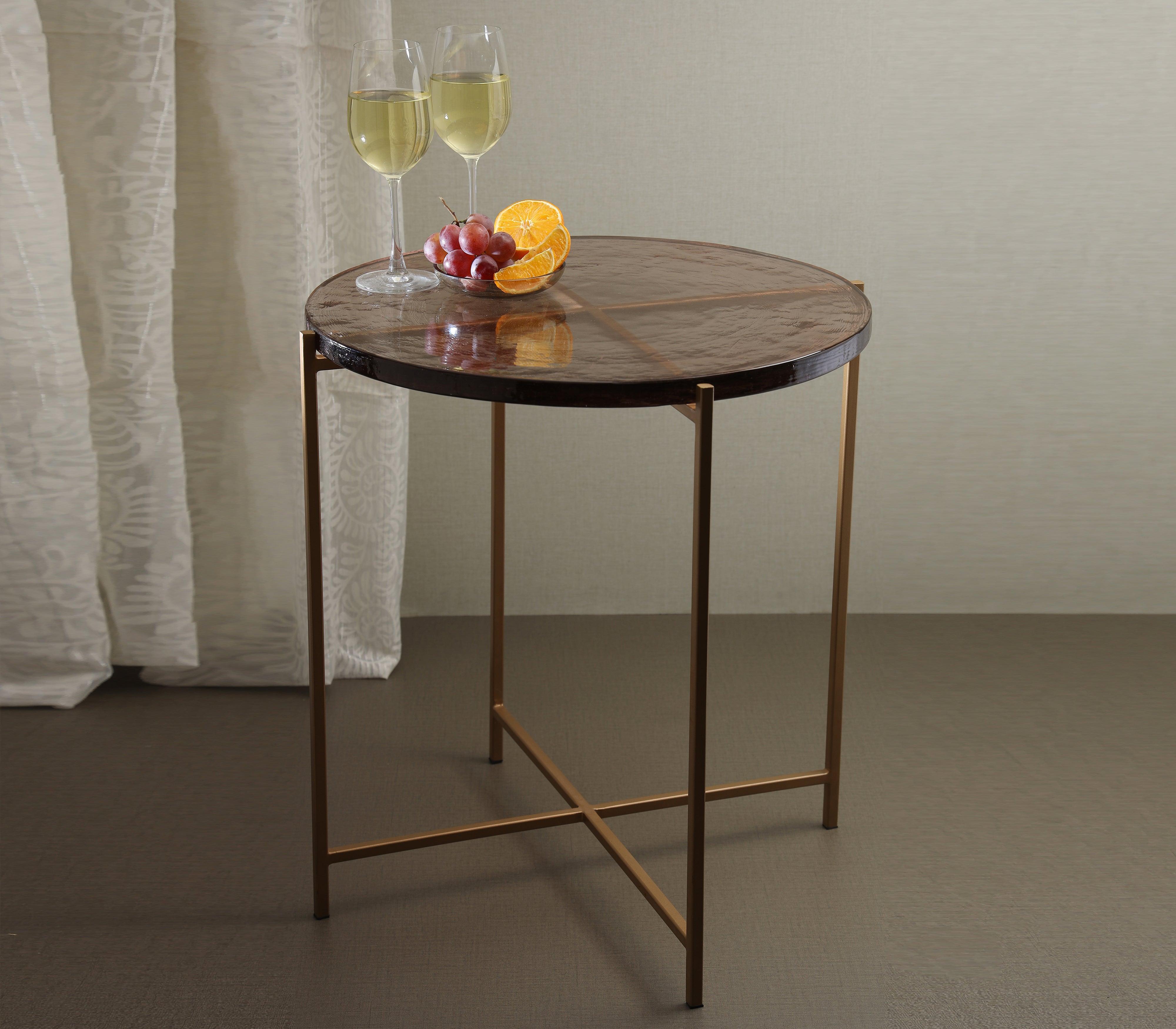 Panoplay Side Table for Living Room | Decorative Glass Tea Table  | Designer End Table