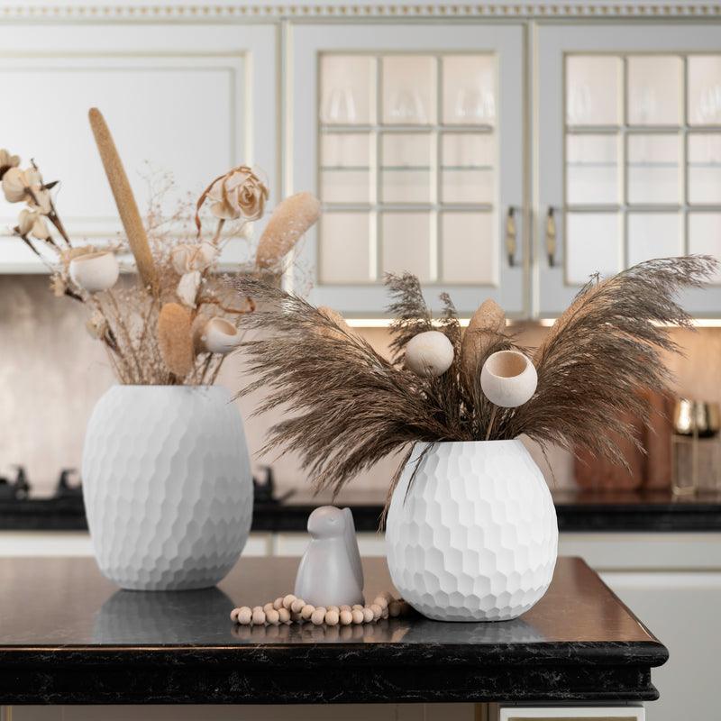 Radiant Ripple Glass Vase for Plants | Decorative Flower Pot | Flower Vase for Living Room - Pack of 1