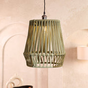 Muted Moss Olive Green And Light Olive Lamp
