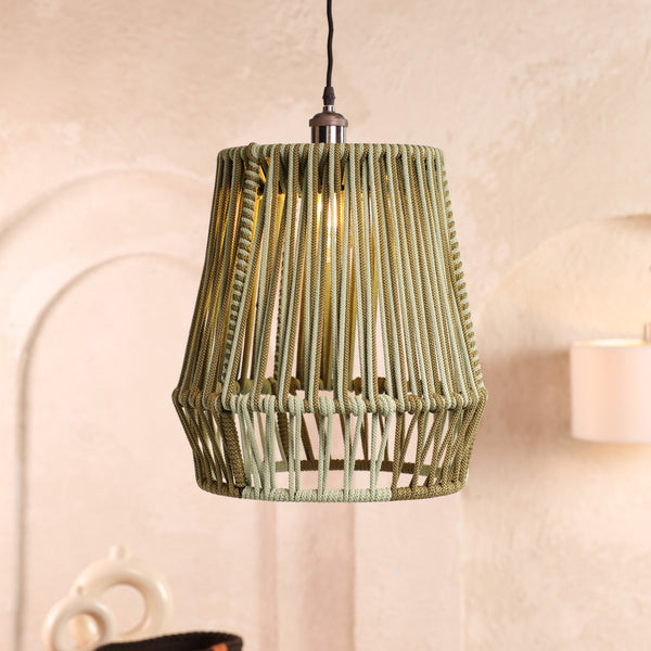 Muted Moss Olive Green And Light Olive Lamp
