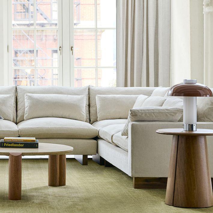 Bursa Corner Sofa | Sheesham Wood & Velvet Fabric