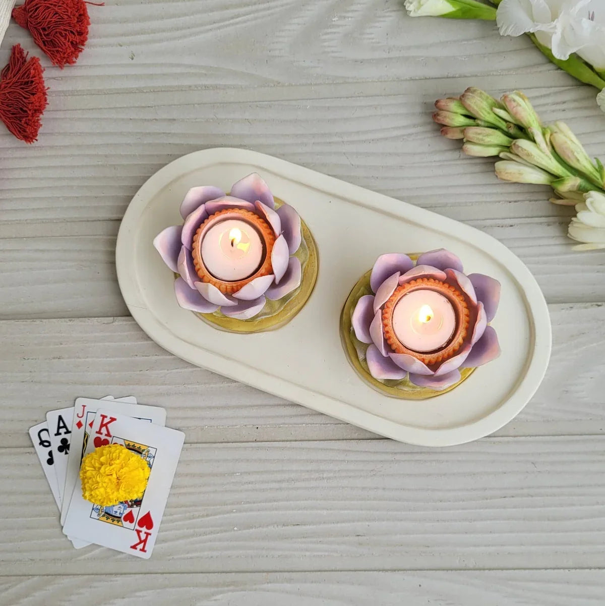 Duo Water Lily Candle Platter