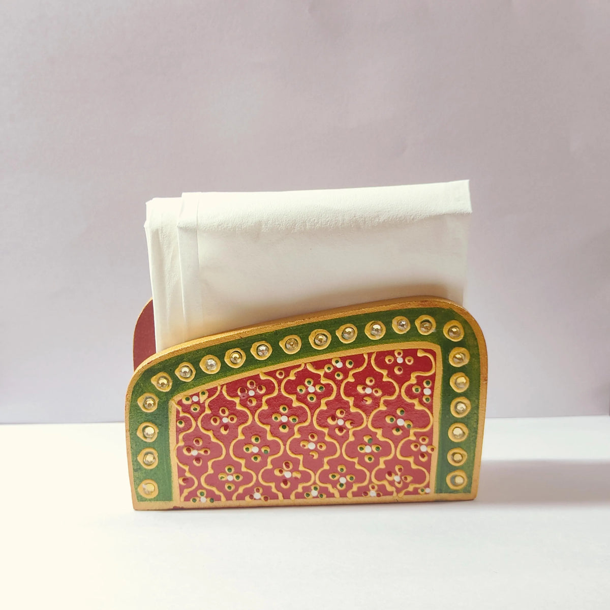 Meenakari Red Napkin Stand