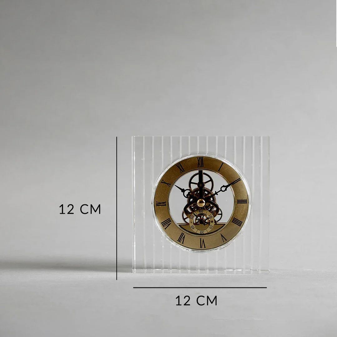 Vesper Gold Crystal Clock