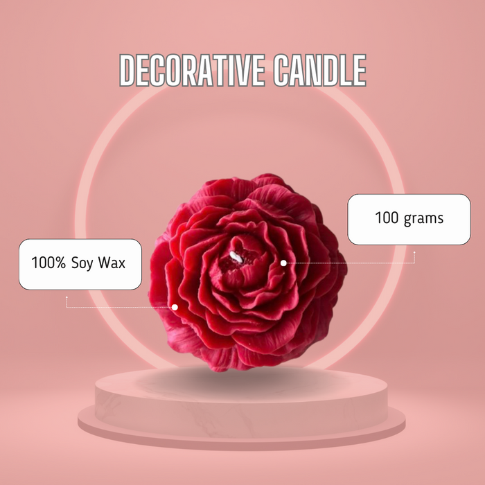 Peony Flower Soy Wax Candle