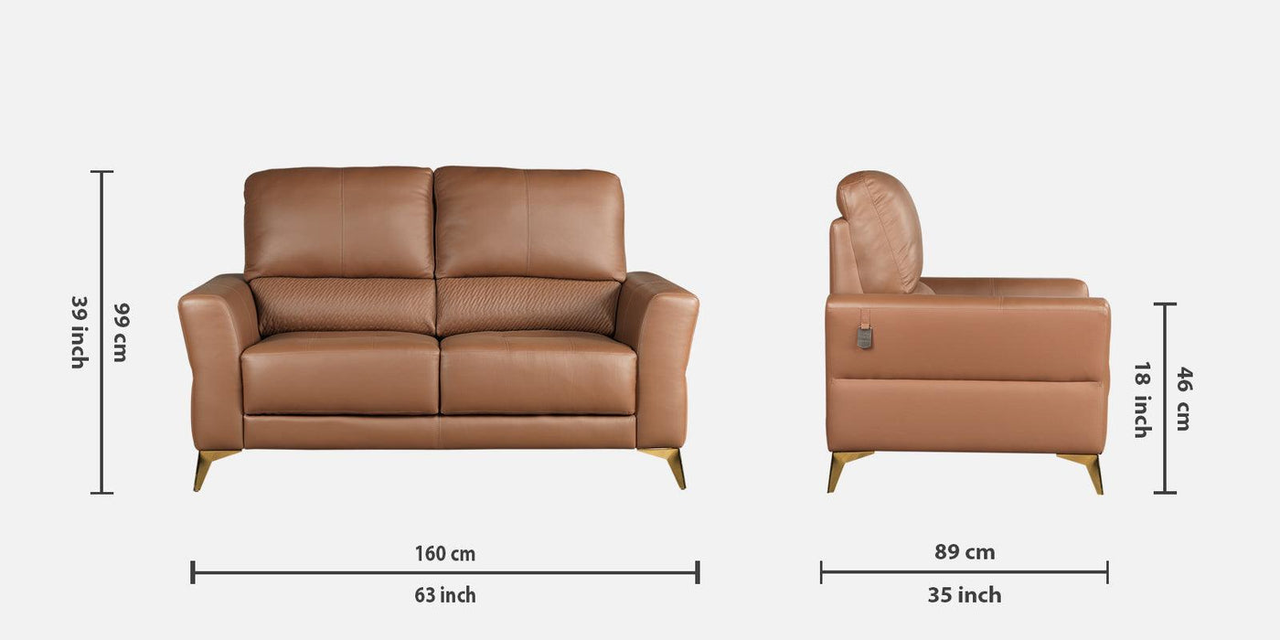 Madrid Genuine Leather Modern design sofa In Brown Colour