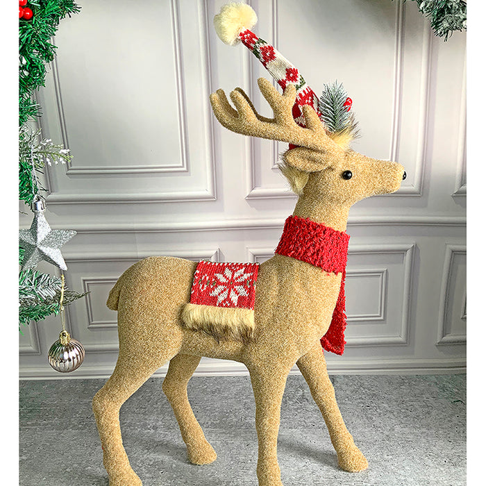 18Inches Christmas Themed Brown Deer For Christmas Decoration And Décor