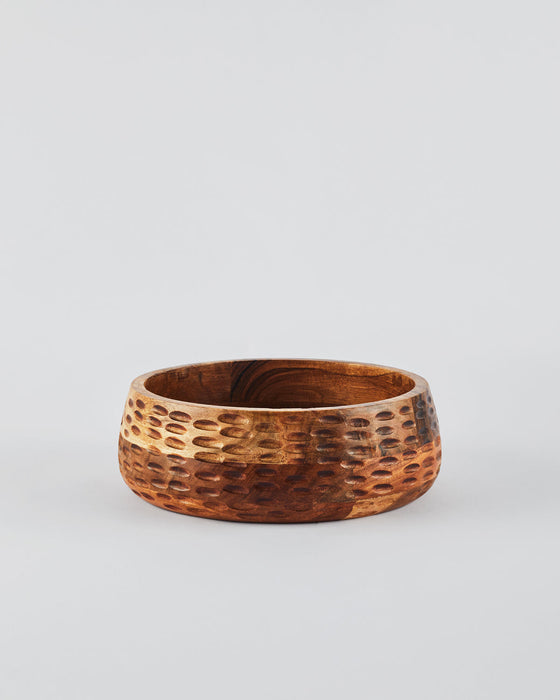 Wooden Fruit Bowl | Handcrafted Rustic Serving Bowl & Basket