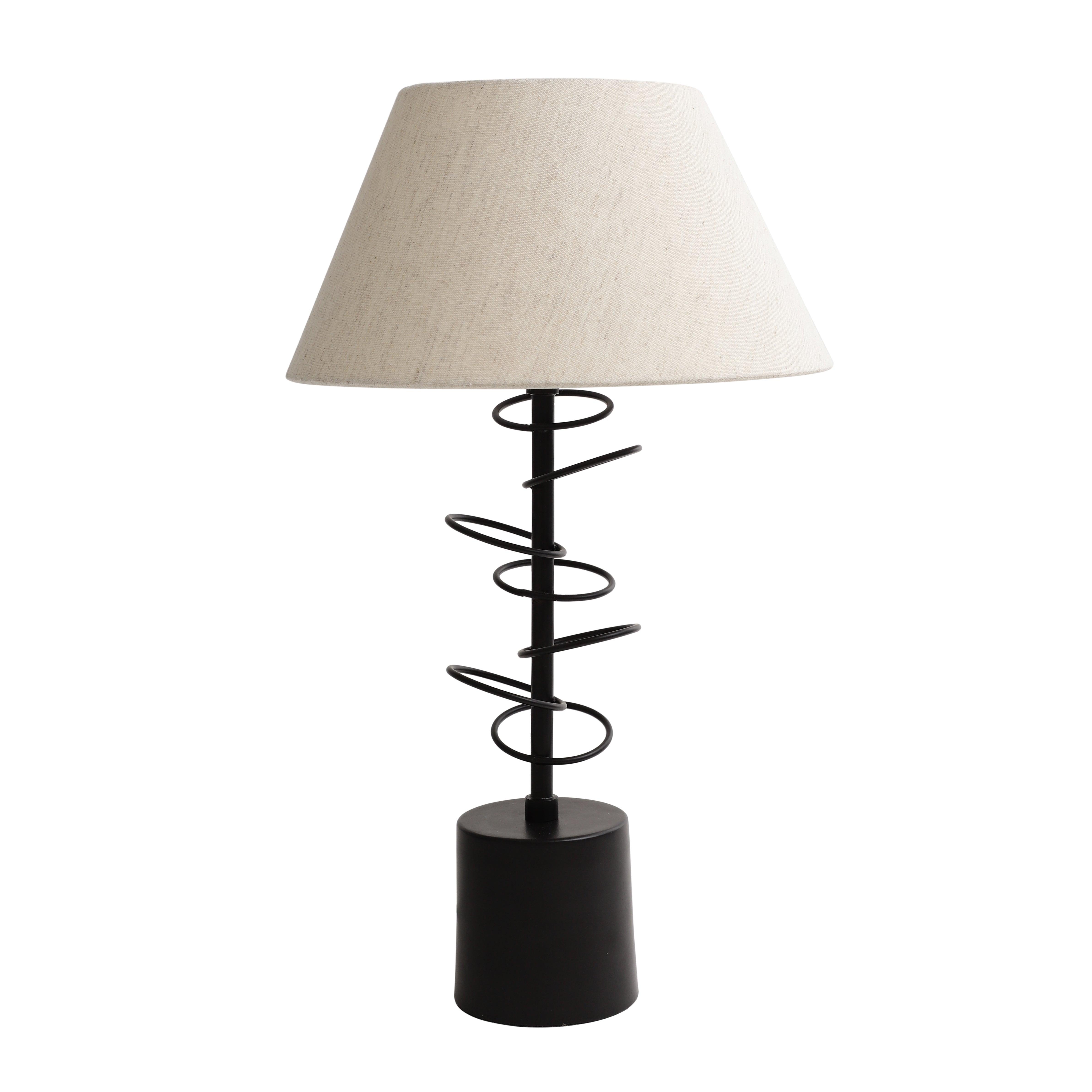 Cascading Rings Black Table Lamp  for Living Room | Home Decor Lamp | Table Light Lamp