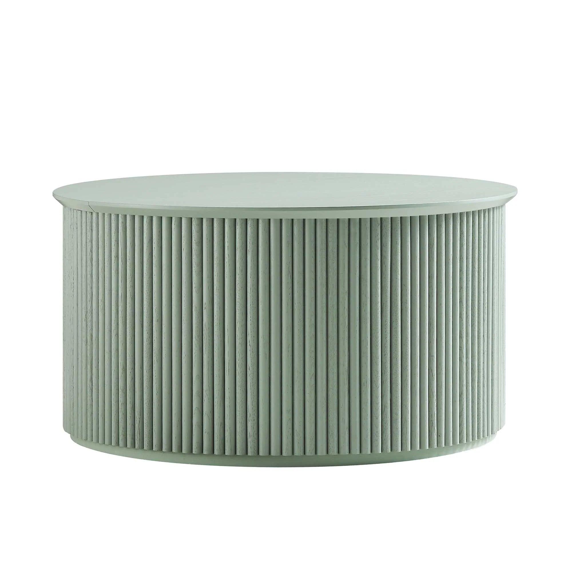 Concealed Comfort Circular Coffee Table with Hidden Storage | Center Table for Living Room | Wooden Tea Table