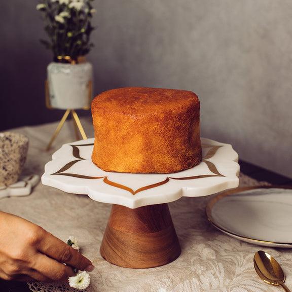 Marble Brass Flower Cake Stand