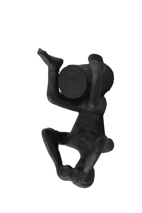 Man on Log Sculpture in Black Finish & Centerpiece for Home Decor | Showpieces Items for Gifting