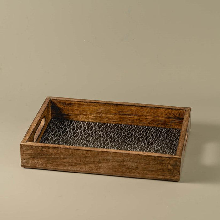 Gart Rectangular Brown Wooden Serving Tray | Kitchen Platter