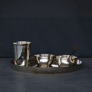 Kansa Bronze Plate Set Of 5 | Festival Gifting Thali With Katori & Glass