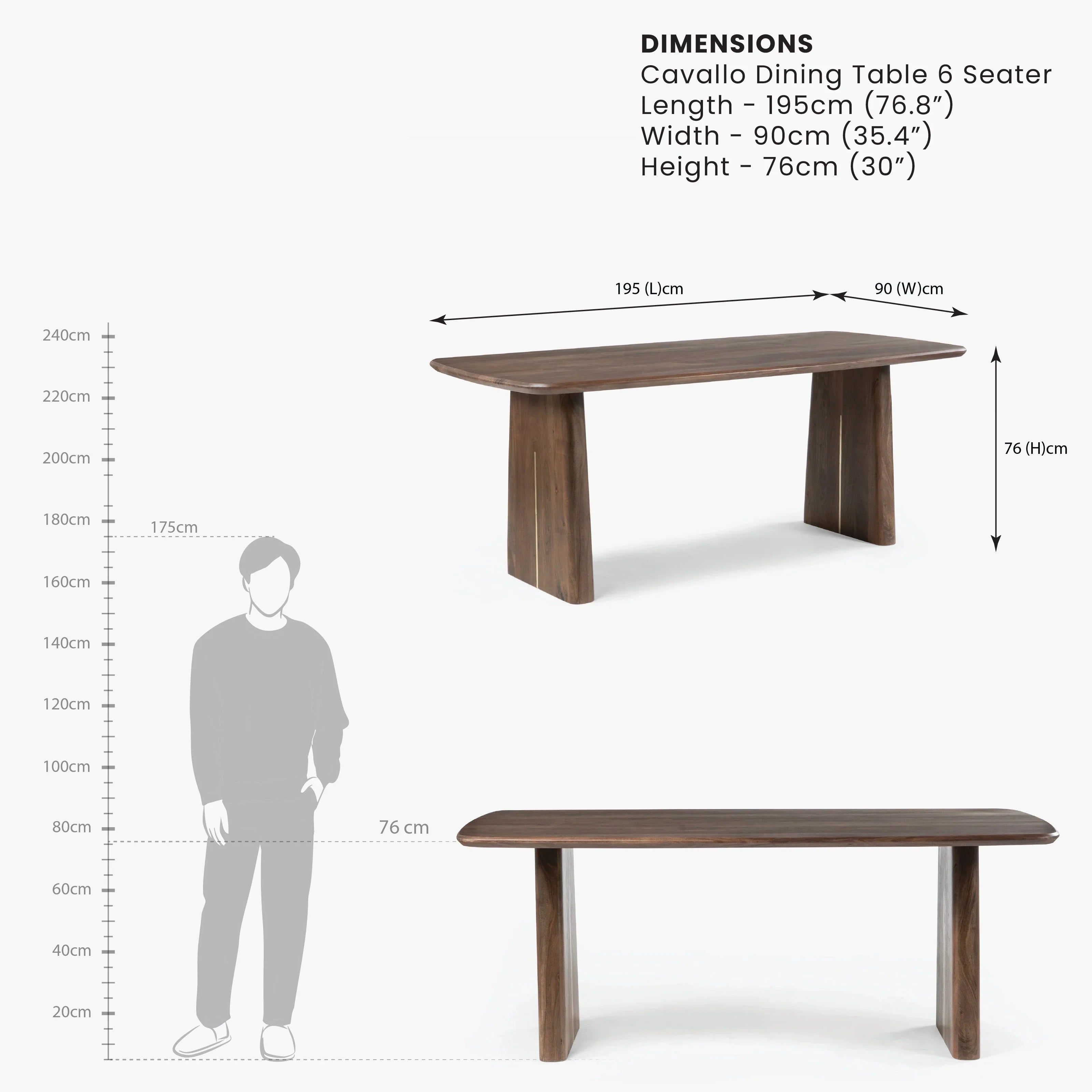 Cavallo Dining Table 6 Seater