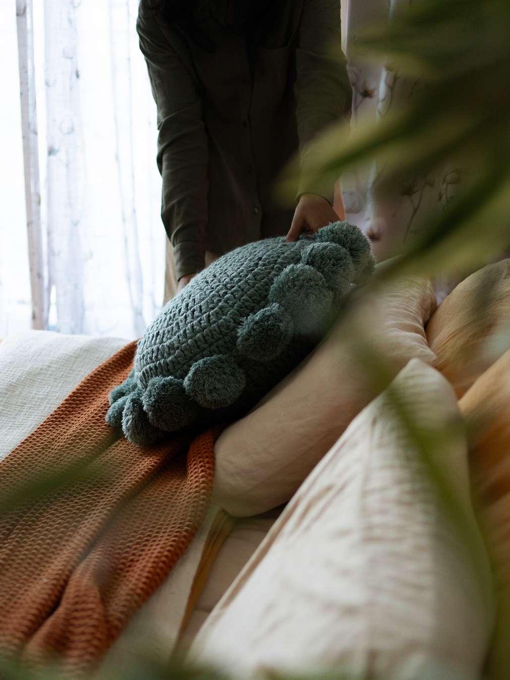 Nimbus Round Cushion | Knitted Wool Decorative Cushion for Sofa, Bed & Chair