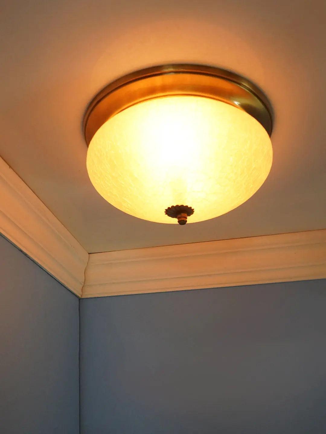 Brass and Glass Zenith Flush Mount Brass Ceiling Surface Light Lamp For Home Decor