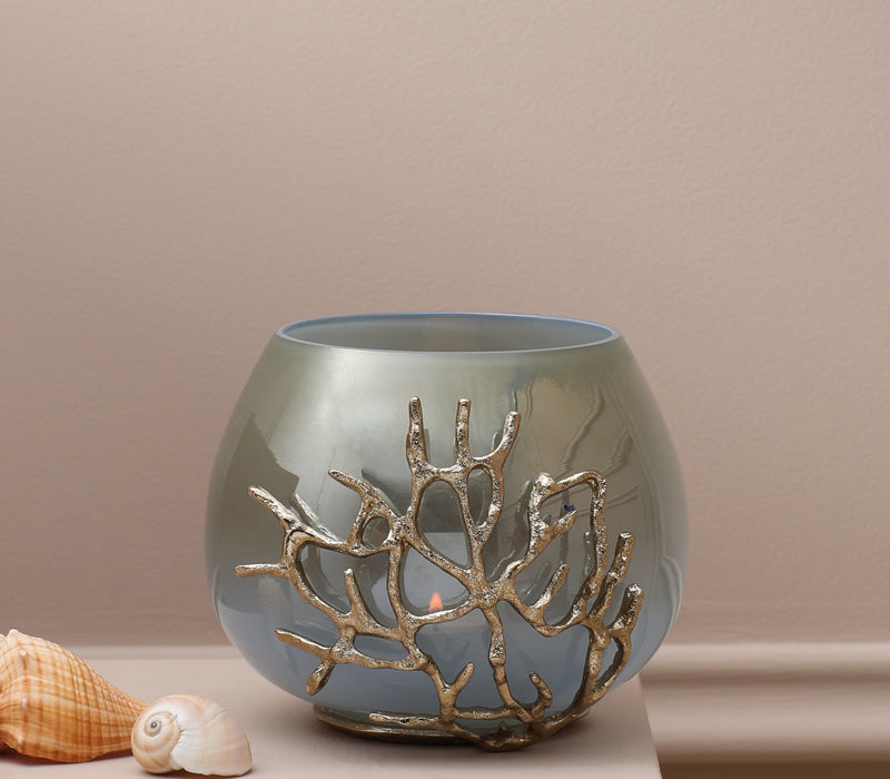 Gold Coral Votive Holder