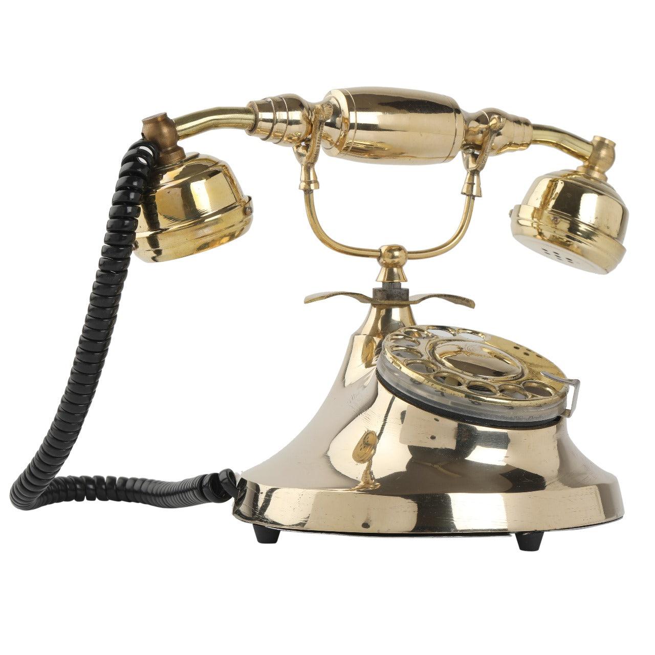 Decorative Brass and Wood Telephone Replica - Unique Model