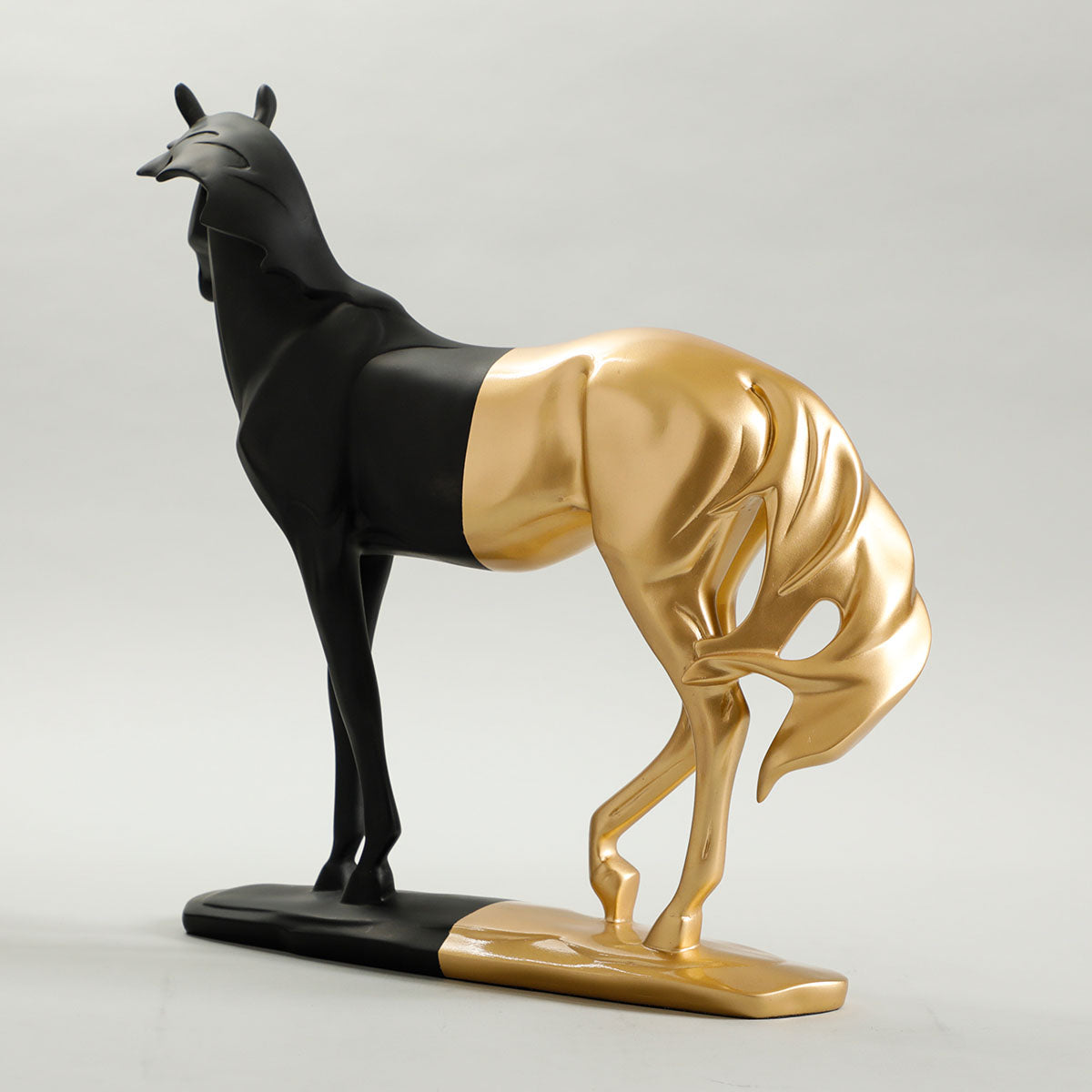 Cavallo Horse Sculpture Black & Gold