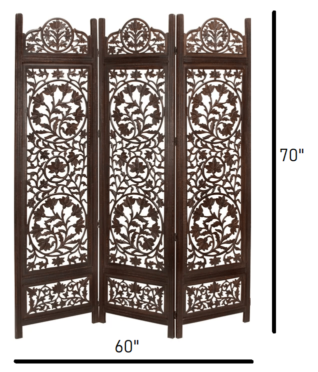 MDF Jali Folding Partition with Mango Wood Frame Design