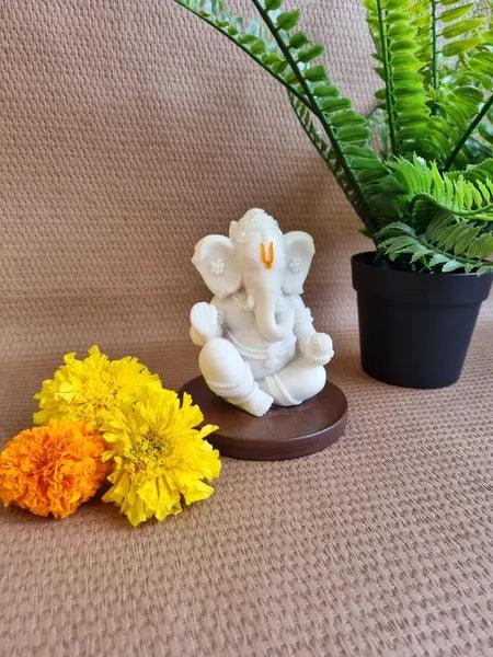 Pedestaled Ganesha Idol |  Marble Dust Ganeshji statue Religious Idols