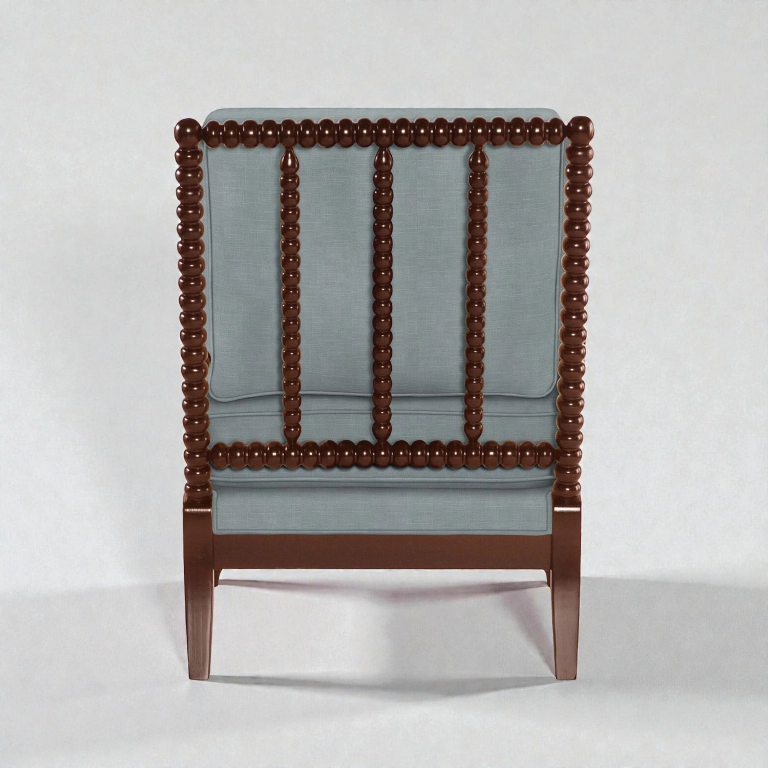 Bankford Solid Teak Wood Chair | Fabric Upholstery Arm Chair