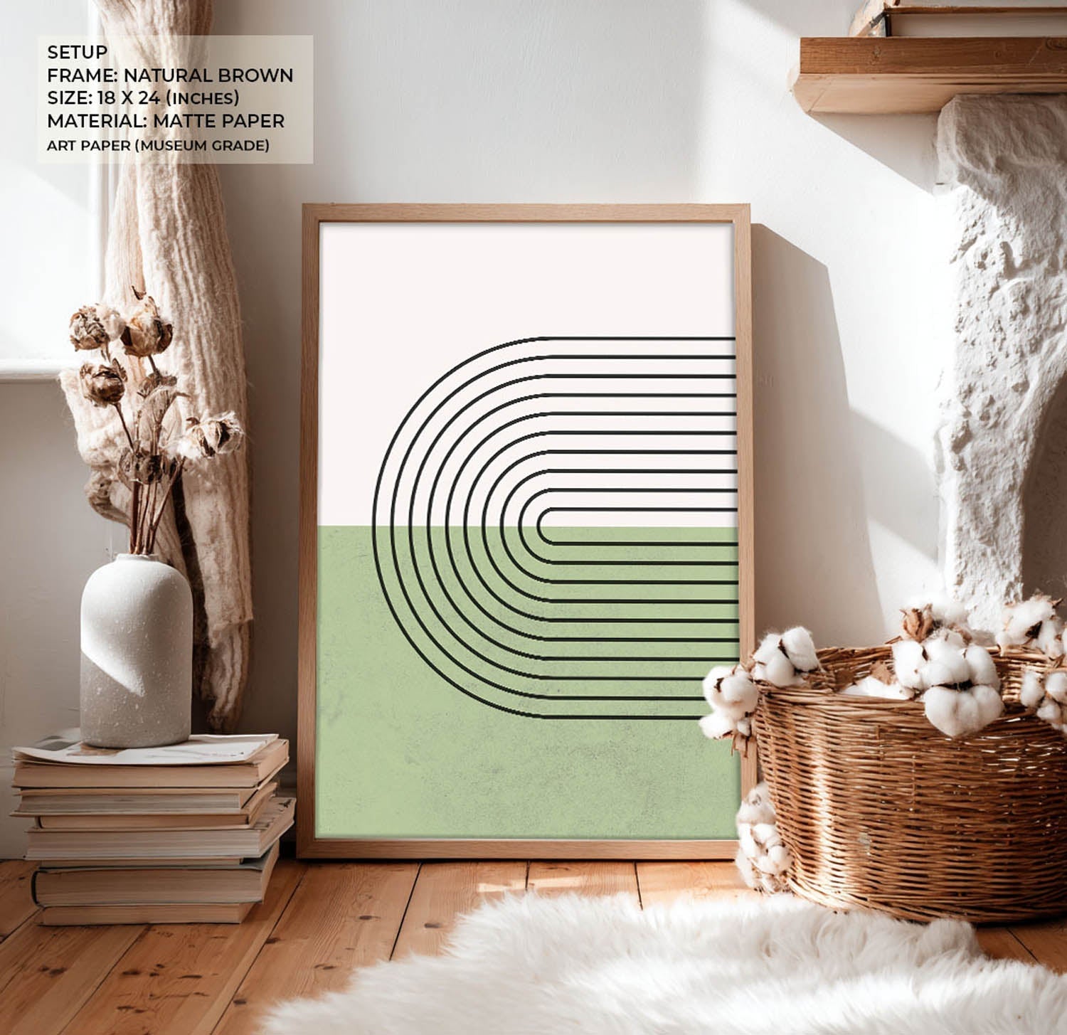 Cerchio Green Wall Painting