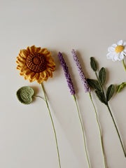 Crochet Sunflower Bouquet - Multicolor / 6 stems