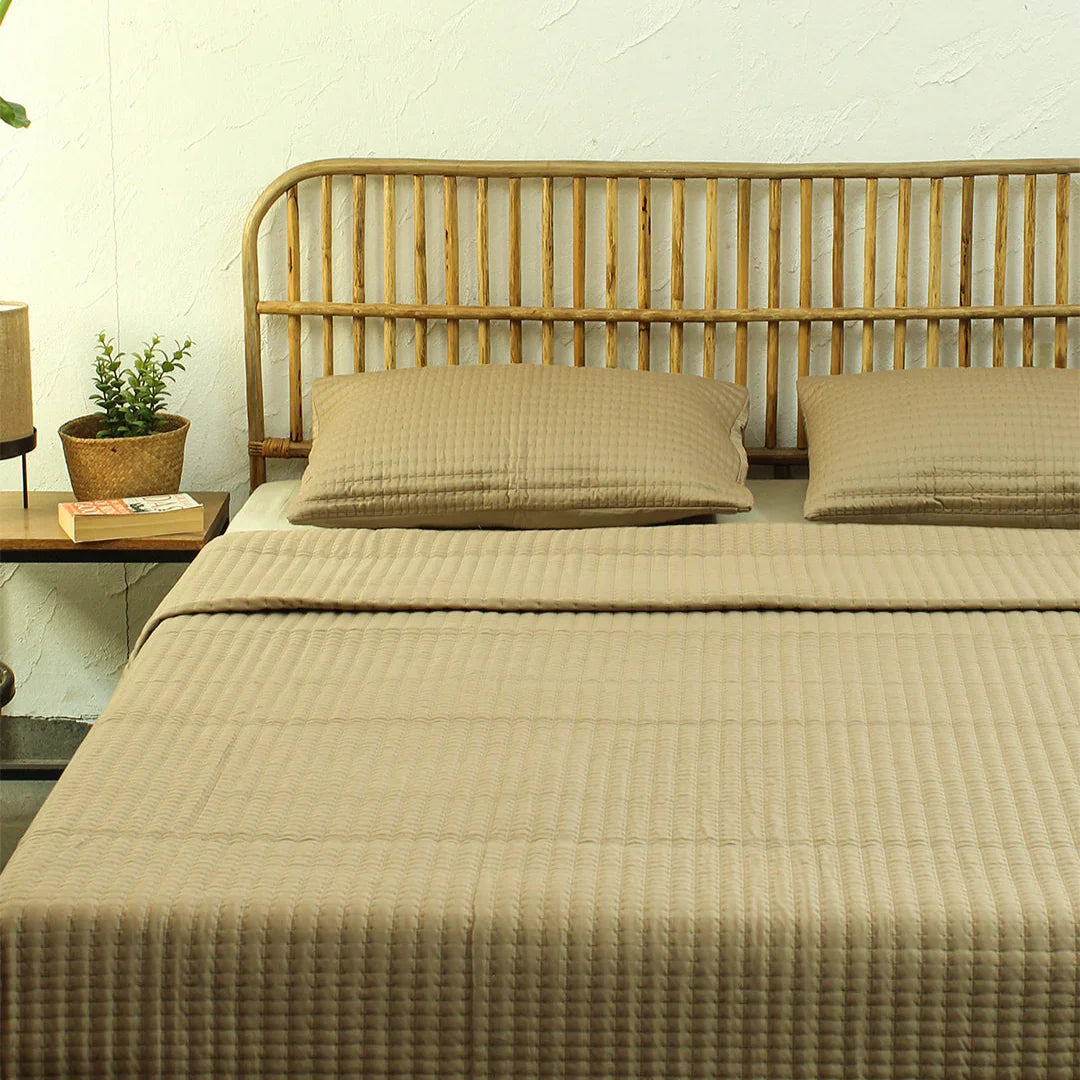 Periyar Bedcovers Sets In Beige Colour