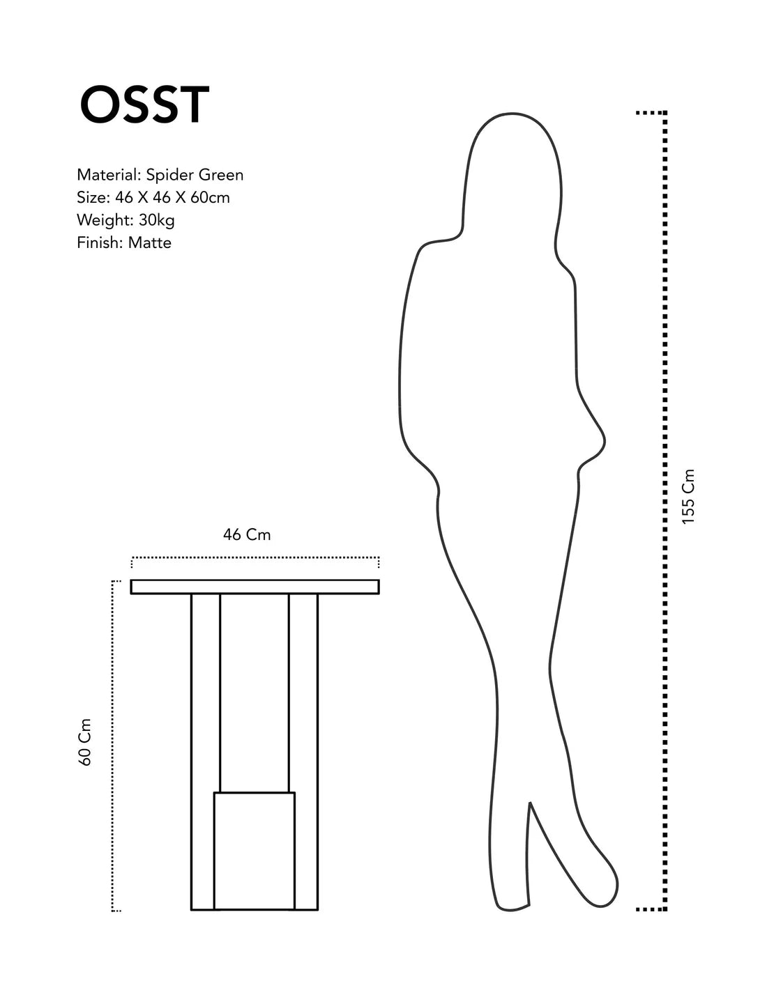 Osst - Spider Green | Side Table