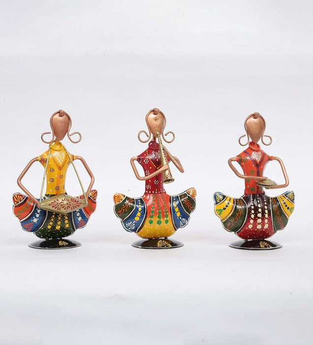 Sitting Doll Mini Human Figurine Set of 3 | Showpieces for Living Room Decor