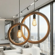 Handcrafted Mango Wood Hanging Light Lamp | Modern Wooden Pendant Light for Home Décor