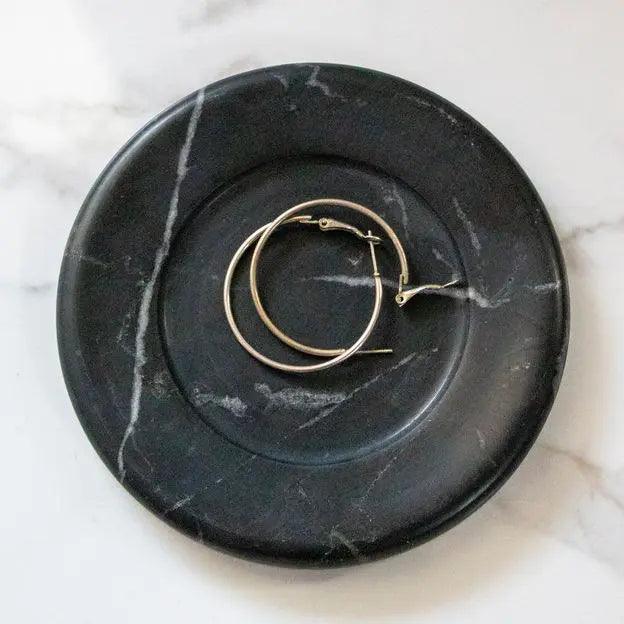 Moon Trinket Tray Black | Marble