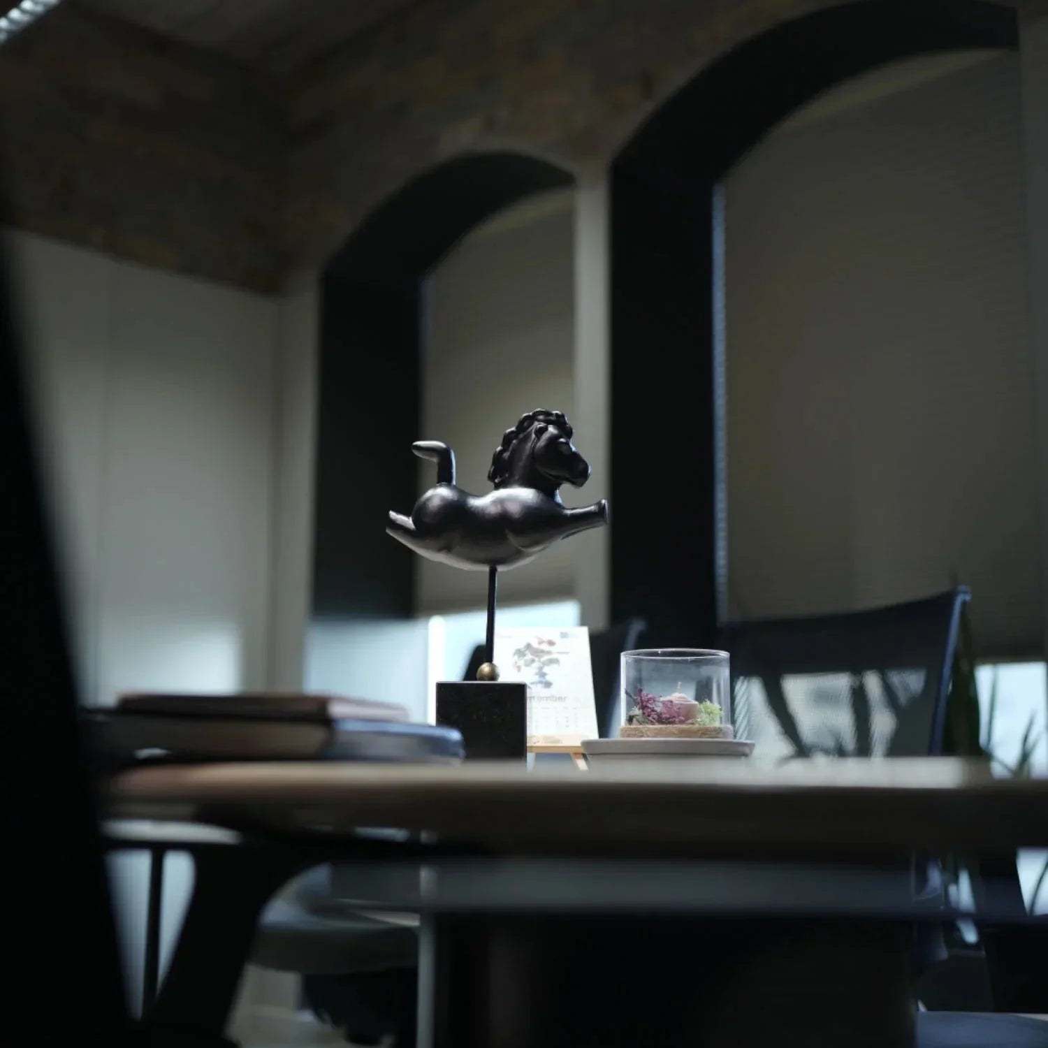 Silhouette Stallion - Black Running Horse Sculpture