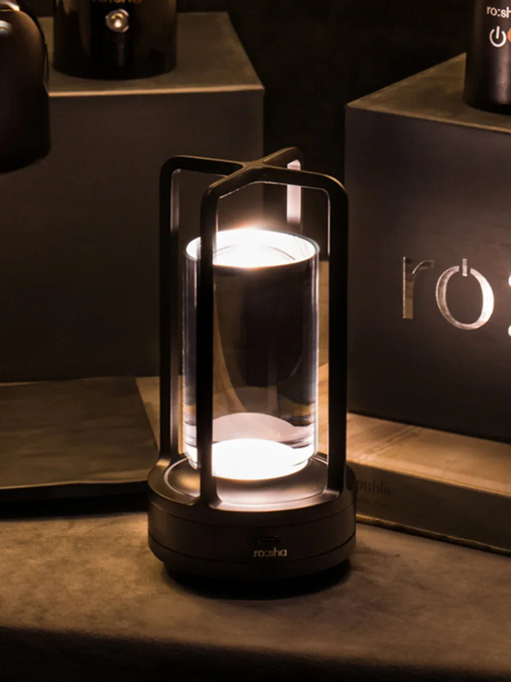 Lumos Cordless Rechargeable LED Table Lamp for Living Room | Luxurious Glass Design Lamp