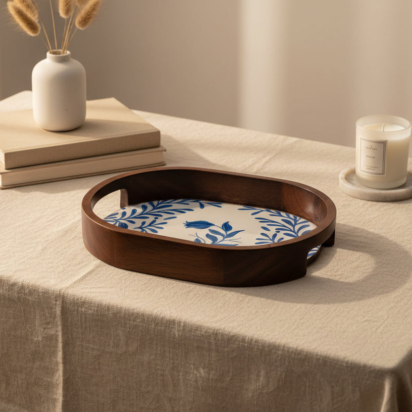 Frosted Wooden Tray