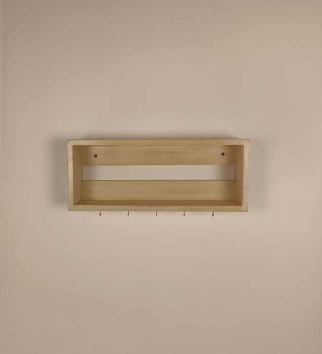 Avalon Wooden Wall Shelf Organiser With Key Holders