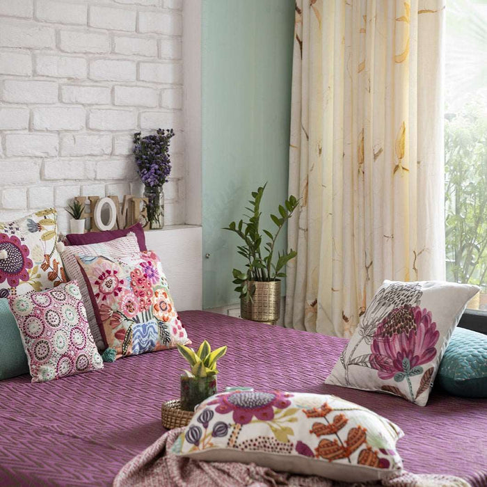 Floret Cushion Cover For Bedroom | Pillow Case For Sofa