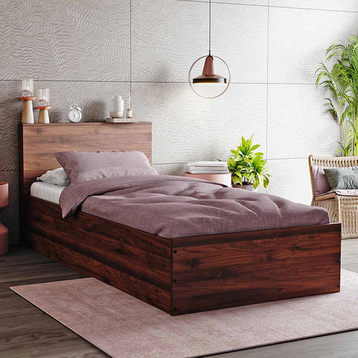 Torrus Engineered Wood Single Size Bed With Storage