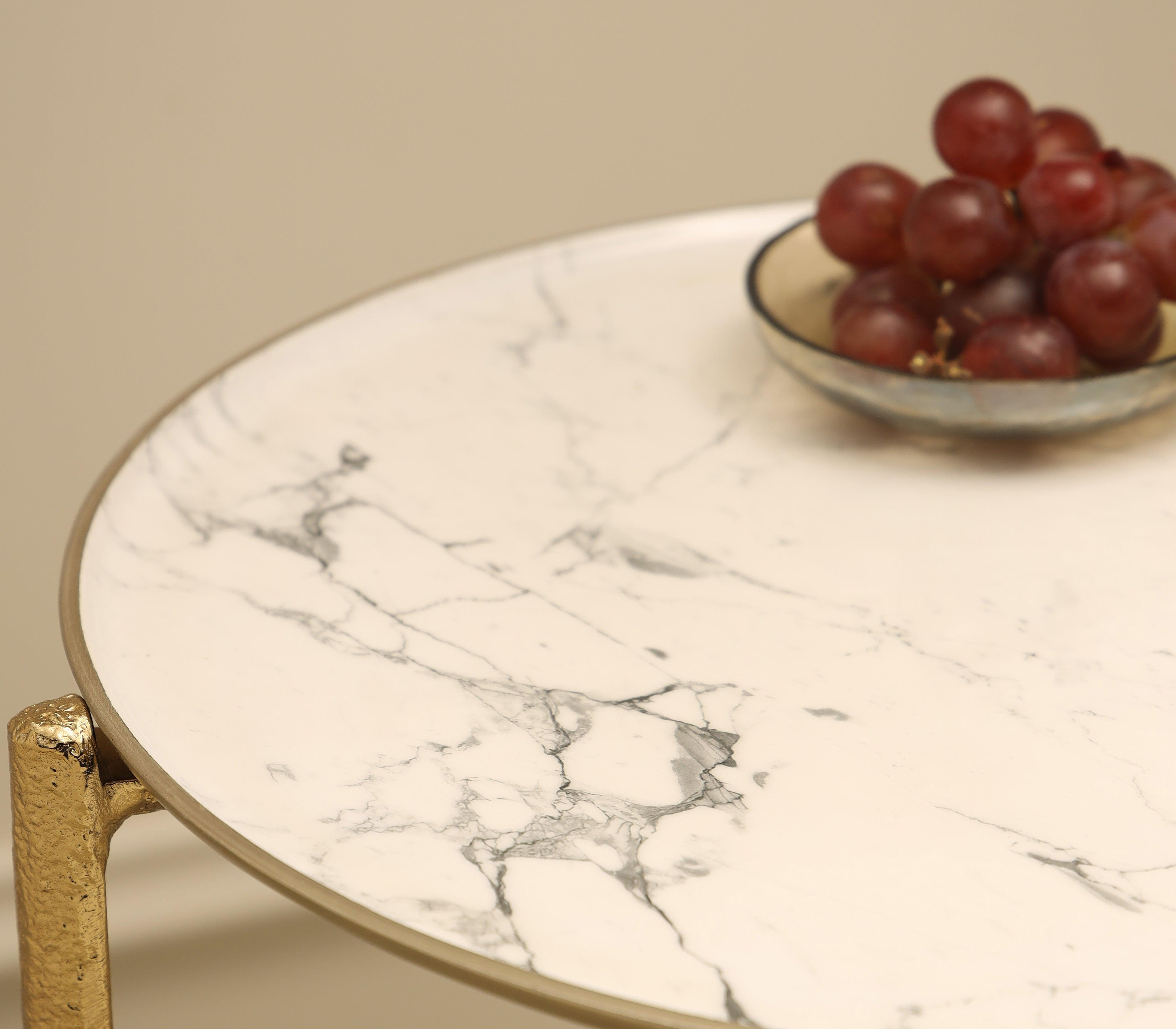 Illusionist Gold Sofa Side Table for Living Room & Bedroom | Elegant End Table | Corner Table